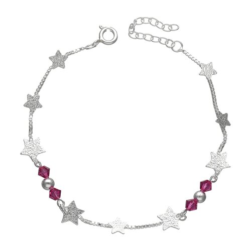 Pulsera Estrellas Martilladas Cristales Hecho con Swarovski® Morado