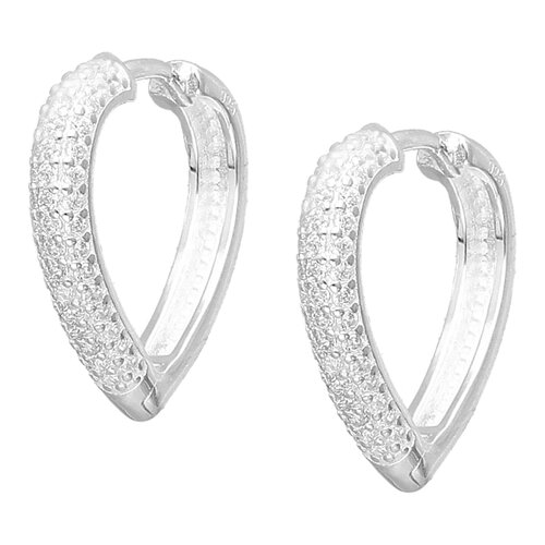 Argolla Huggie Corazón Circones Pavé 16x18 mm