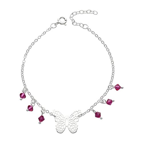 Pulsera Mariposa Hecho con Cristal Swarovski® Morado