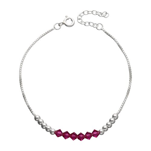 Pulsera Esferas Cristales Hecho con Swarovski® Morado