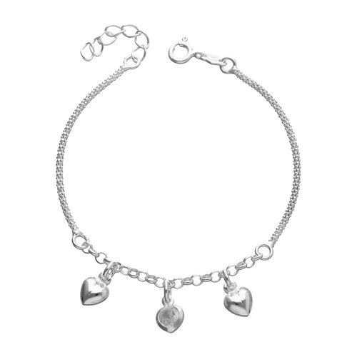 Pulsera Espuma Corazones Circón