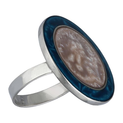 Anillo Circular Nácar Turquesa Metalizado