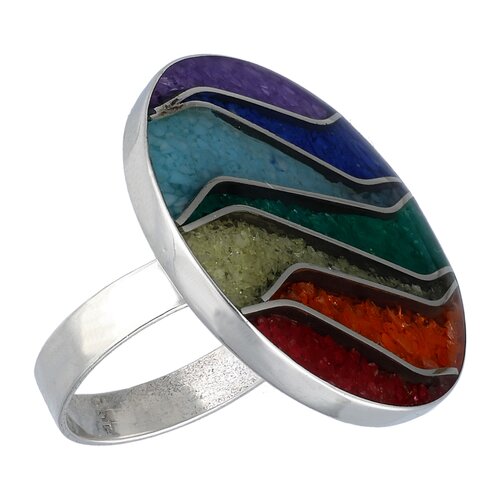 Anillo 7 Chakras Piedra Picada