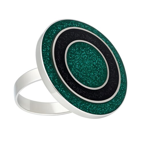 Anillo Círculo Escarchado Verde