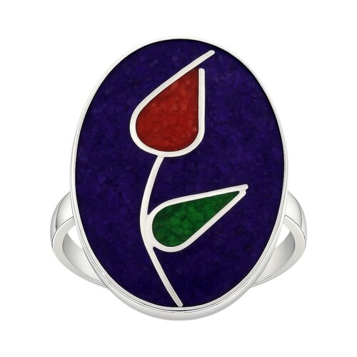 Anillo Flor Tulipán Piedra Picada Multicolor