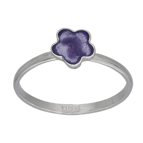 Anillo Flor Morado Metalizado