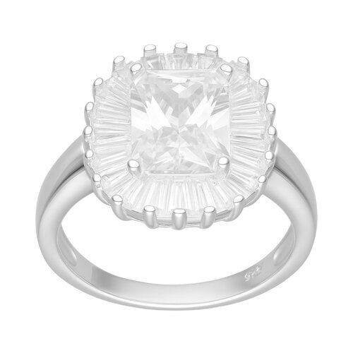 Anillo Ovalo Circón Baguette