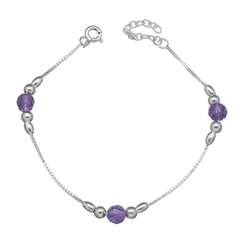 Pulsera Esferas Cristales Hecho con Swarovski® Violeta