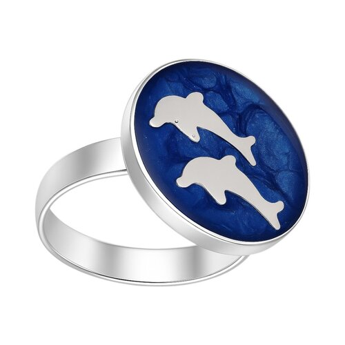 Anillo Delfines Azul Metalizado