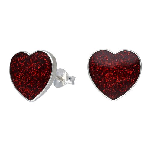 Aro Corazón Escarchado Rojo