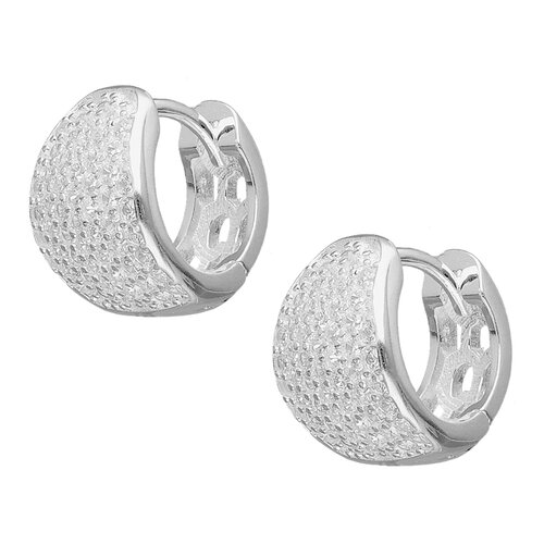 Argolla Huggie Circones Pavé 12 mm