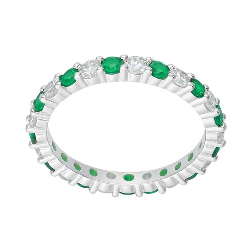 Anillo Cintillo Sin Fin Circones Esmeralda