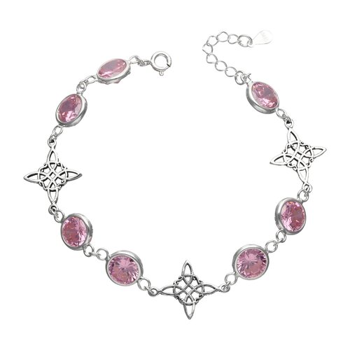 Pulsera Nudo de Brujas Circón Rosa Francia