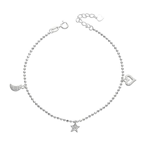 Pulsera Media Luna Estrella Corazón Circones