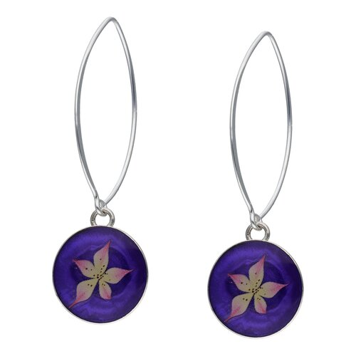 Aro Círculo Flor Morado Metalizado