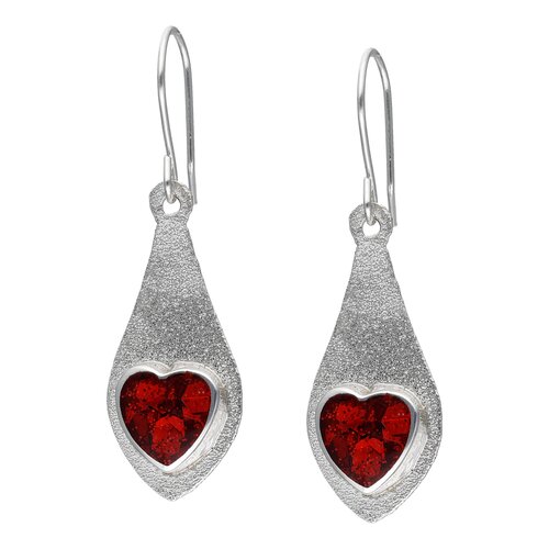 Aro Gota Martillada Corazón Escarcha Roja