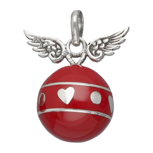 Colgante Llamador de Ángeles Alas Corazón Esmaltado 15 mm