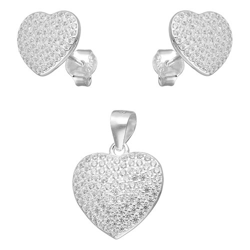 Conjunto Corazón Circones Pavé