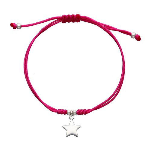 Pulsera Hilo Fucsia Ajustable Estrella