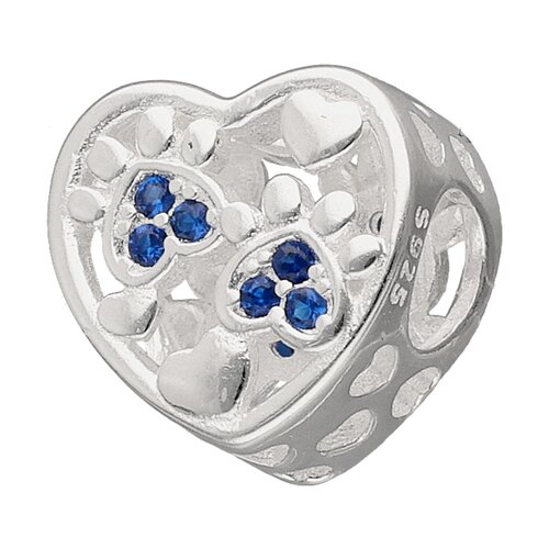 Colgante Charm Corazón Patita Circones Zafiro