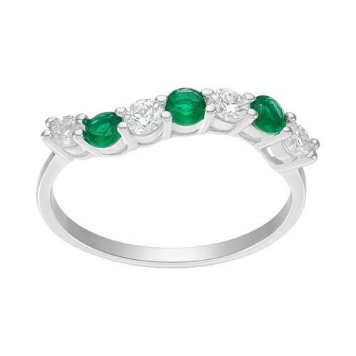 Anillo Cintillo Circones Esmeralda