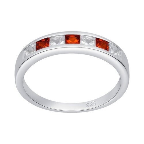 Anillo Cintillo Circones Granate Naranja