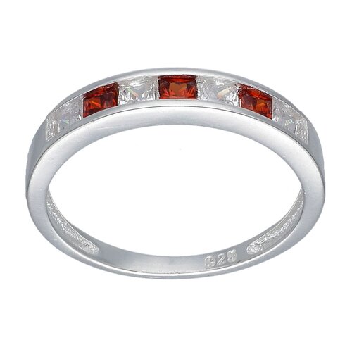 Anillo Cintillo Circones Granate Naranja