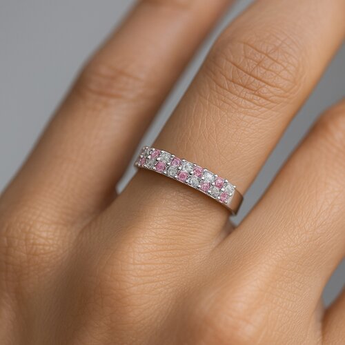 Anillo Cintillo Circones Rosa Francia