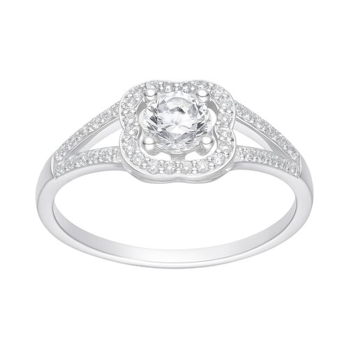 Anillo Circón Solitario Trébol