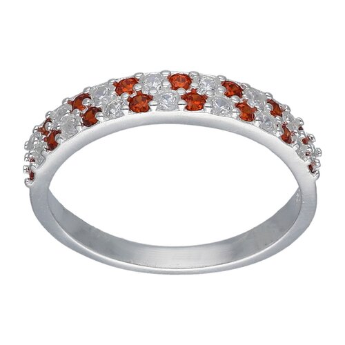 Anillo Cintillo Circones Granate Naranja