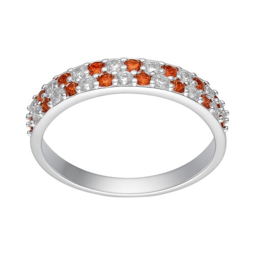 Anillo Cintillo Circones Granate Naranja