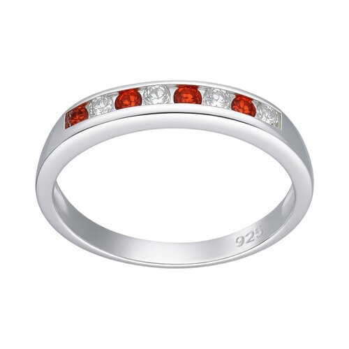 Anillo Cintillo Circones Granate Naranja