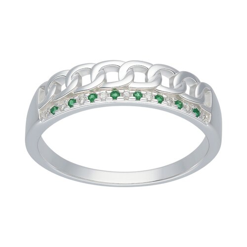 Anillo Eslabones Circones Esmeralda