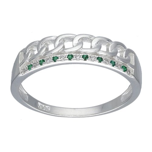Anillo Eslabones Circones Esmeralda