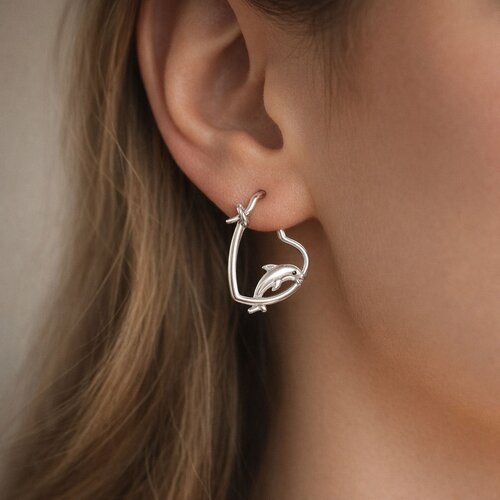 Argolla Corazón Delfín 16x19 mm