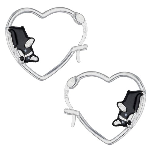 Argolla Corazón Perrito Esmaltado 17x19 mm
