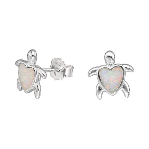 Aro Tortuga Corazón Ópalo Blanco