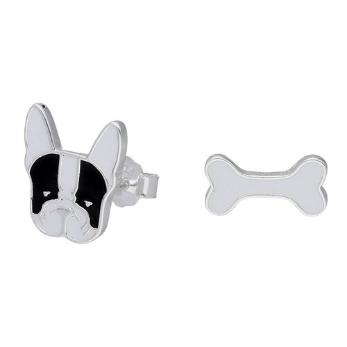 Aro Desigual Perrito Bulldog Huesito Esmaltado