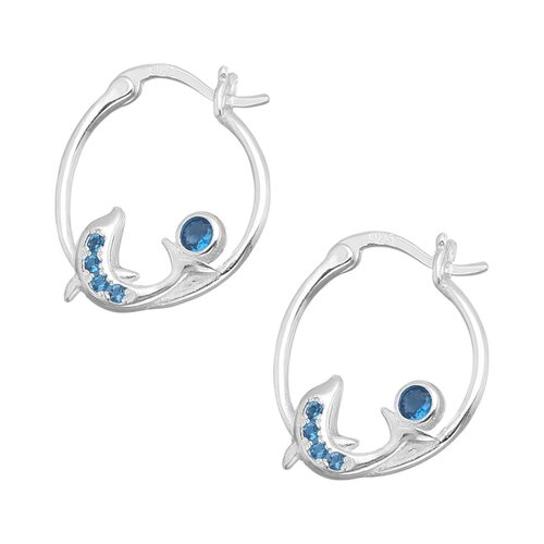 Argolla Delfín Circones Agua Marina 18 mm