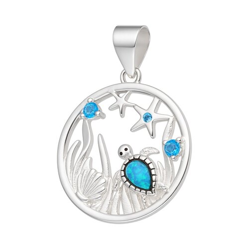 Colgante Tortuga Concha Estrella de Mar Circones Agua Marina