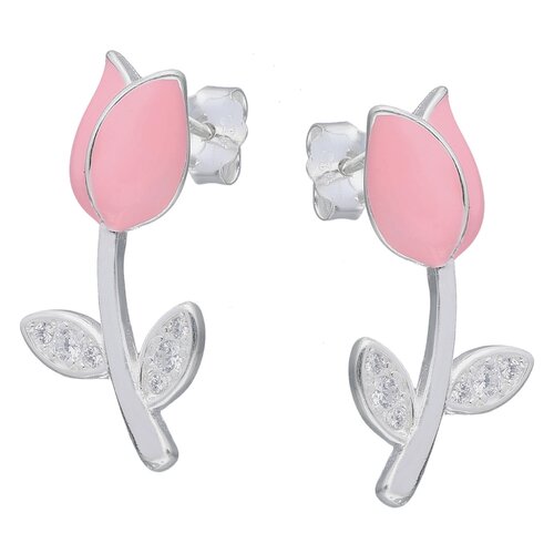 Aro Flor Tulipán Esmaltado Rosa Circones