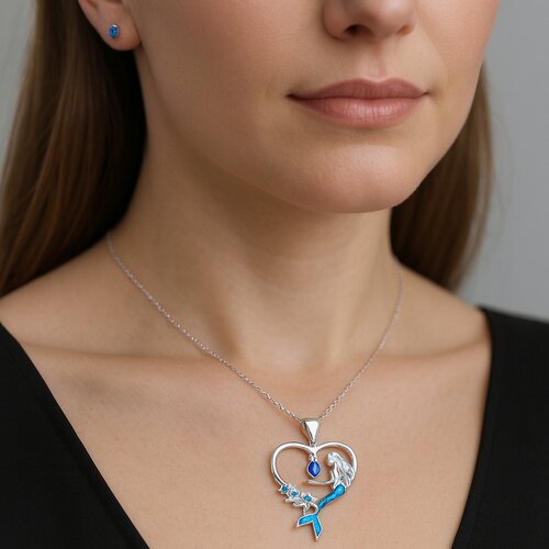 Colgante Corazón Sirena Esmaltada Circones Agua Marina