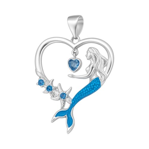 Colgante Corazón Sirena Esmaltada Circones Agua Marina