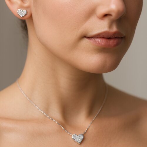 Set Collar y Aros Corazón Circones