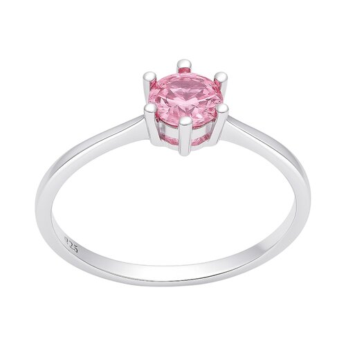 Anillo Circón Solitario Rosa Francia