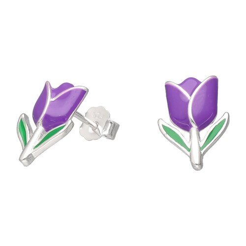 Aro Flor Tulipán Esmaltado Morado