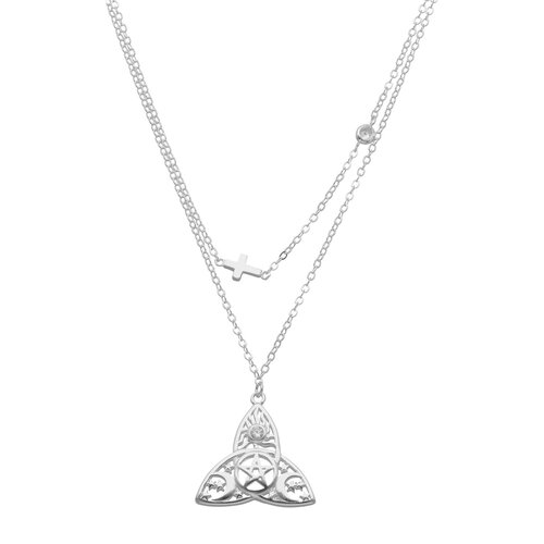 Collar Doble Cruz Amuleto Triqueta Circones