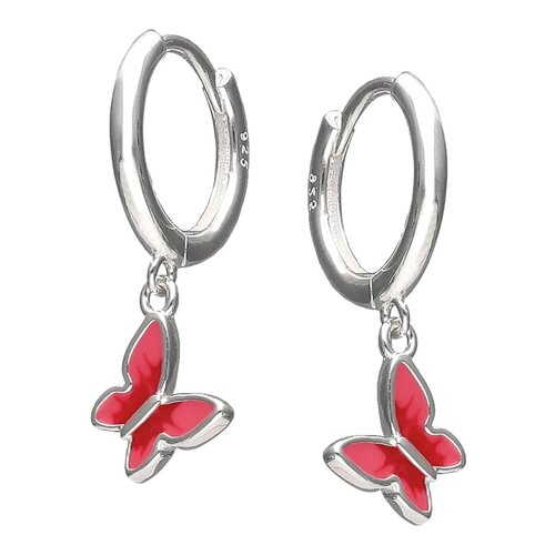 Argolla Huggie Mariposa Esmaltada 13 mm