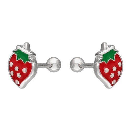 Aro con Tope Frutilla Esmaltada