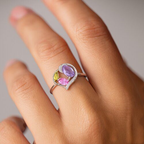 Anillo Corazón Circones Multicolor